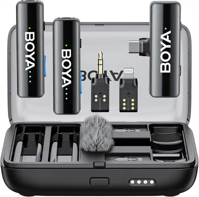 BOYA BOYALINK 2 Wireless Lavalier Microphone for iPhone Camera Android phone.
